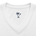 Women's V-Neck Tee — Marco Island Palm & Paddle Graphic
