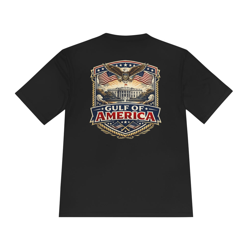 Gulf of America Graphic Tee — Patriotic Eagle & Flags Moisture‑Wicking Shirt