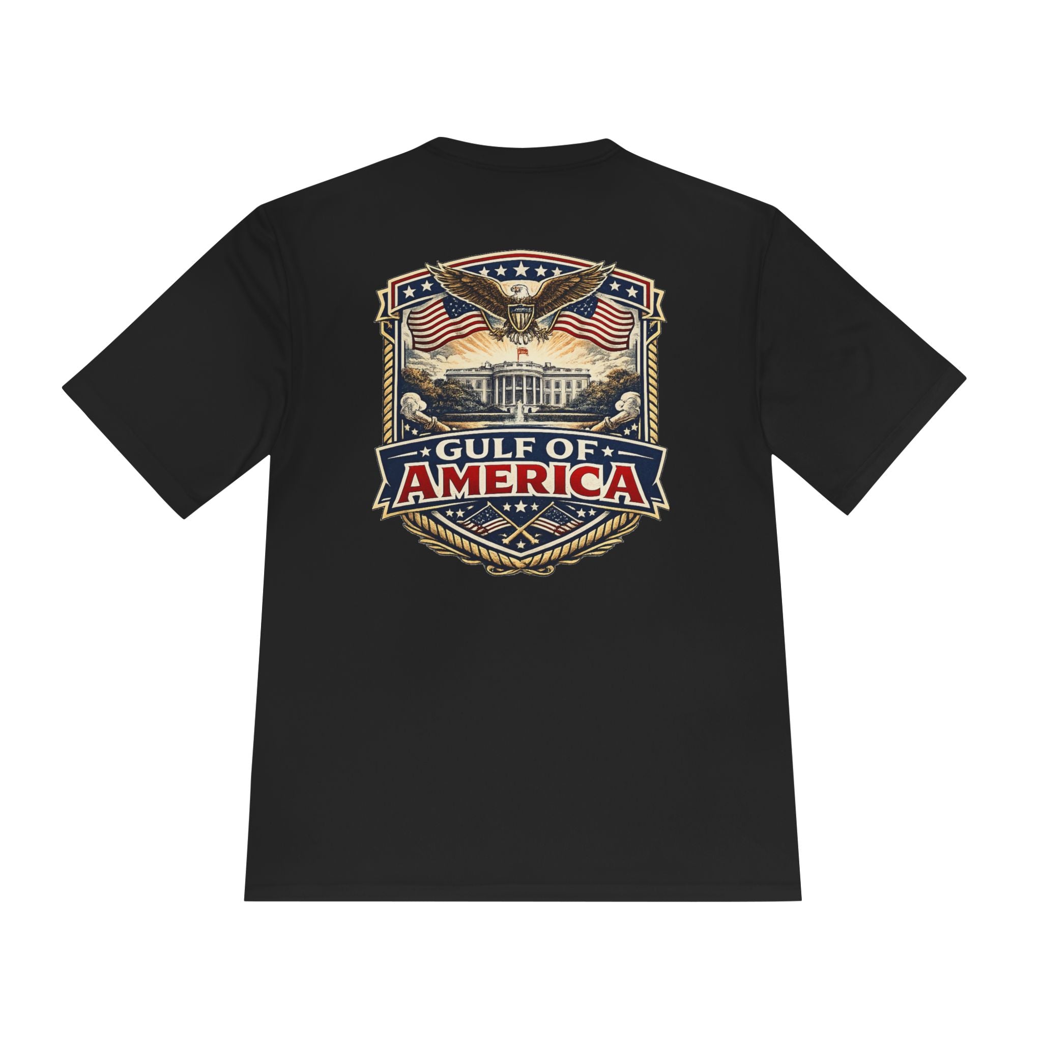Gulf of America Graphic Tee — Patriotic Eagle & Flags Moisture‑Wicking Shirt