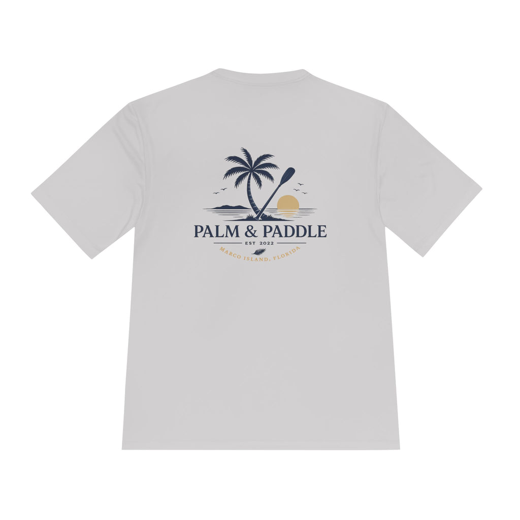 Palm & Paddle Performance Tee — Beach Paddleboard Shirt