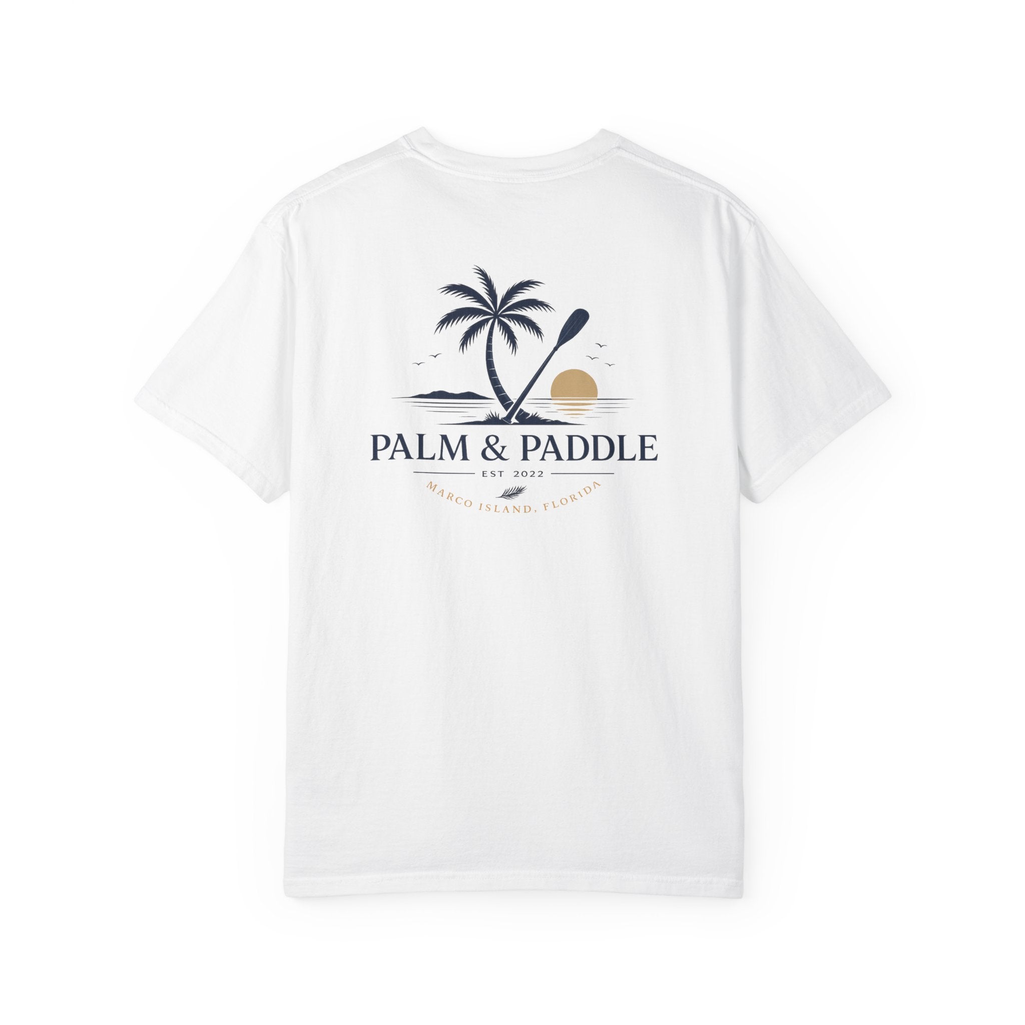 Palm & Paddle logo T-Shirt | Palm tree paddle beach design