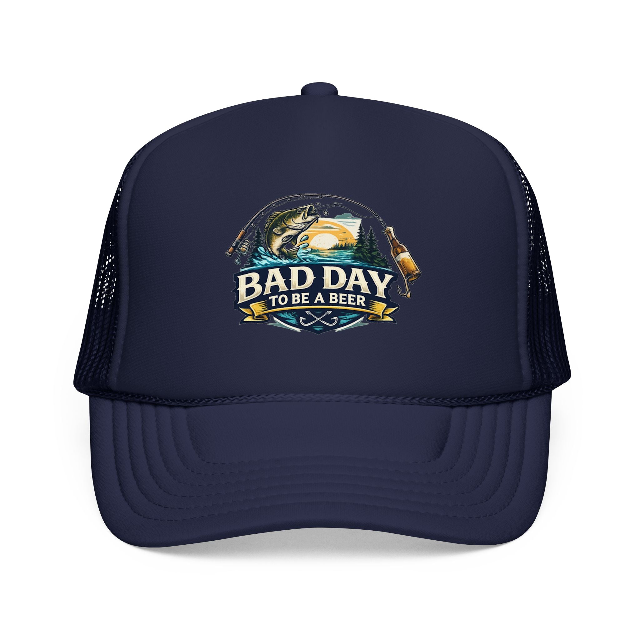 Bad Day To Be A Beer Trucker Hat — Vintage Beer Patch Foam Trucker Cap