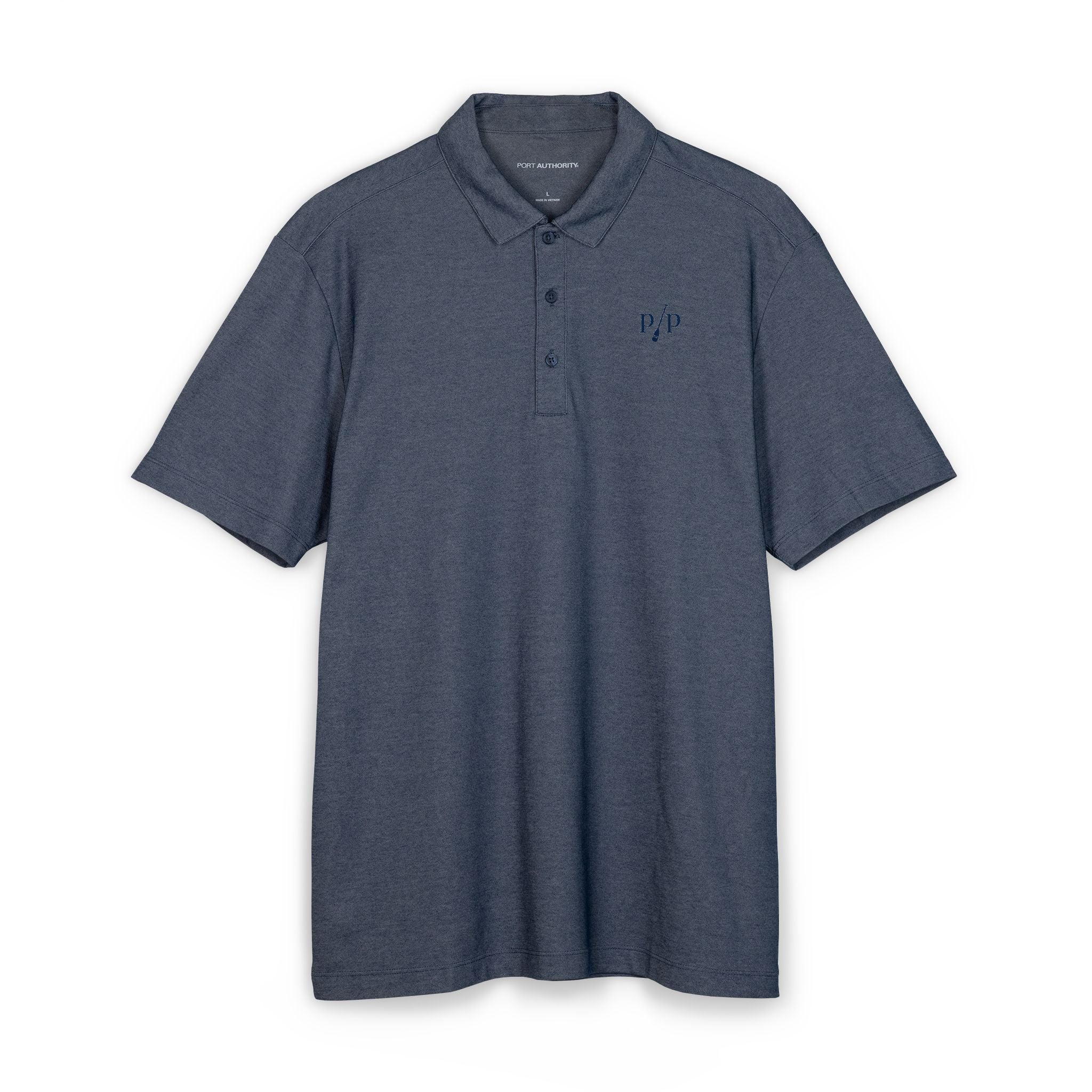 Men's Embroidered Logo Polo Shirt - Fine Pique Blend, Classic Work & Casual