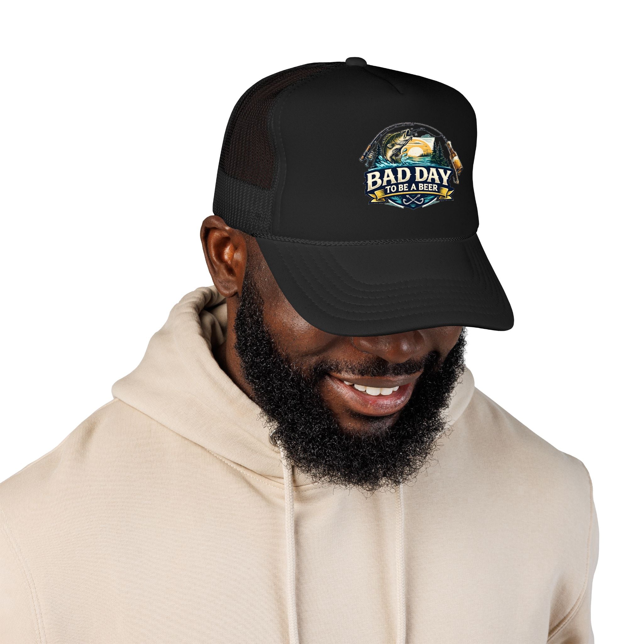 Bad Day To Be A Beer Trucker Hat — Vintage Beer Patch Foam Trucker Cap