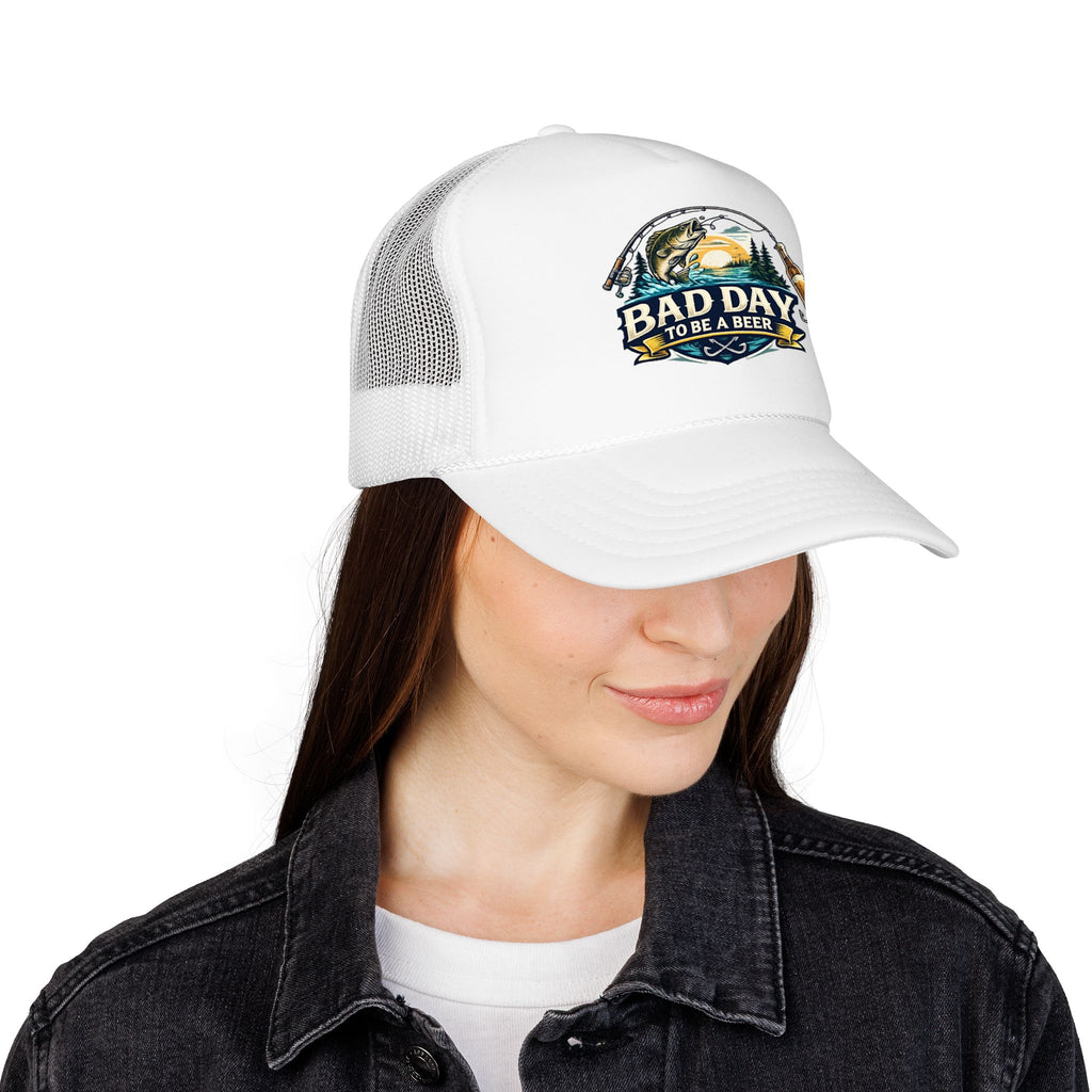 Bad Day To Be A Beer Trucker Hat — Vintage Beer Patch Foam Trucker Cap