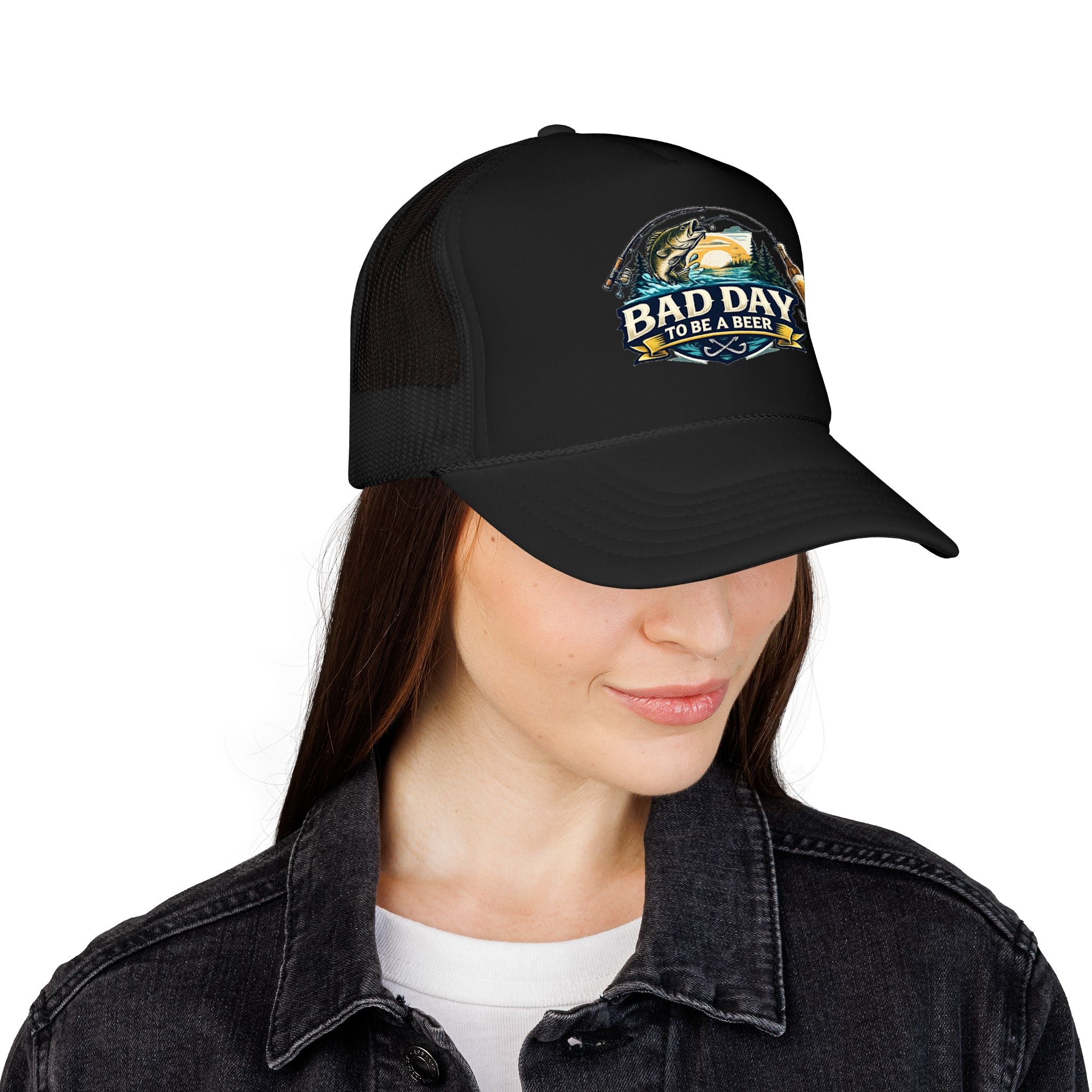 Bad Day To Be A Beer Trucker Hat — Vintage Beer Patch Foam Trucker Cap