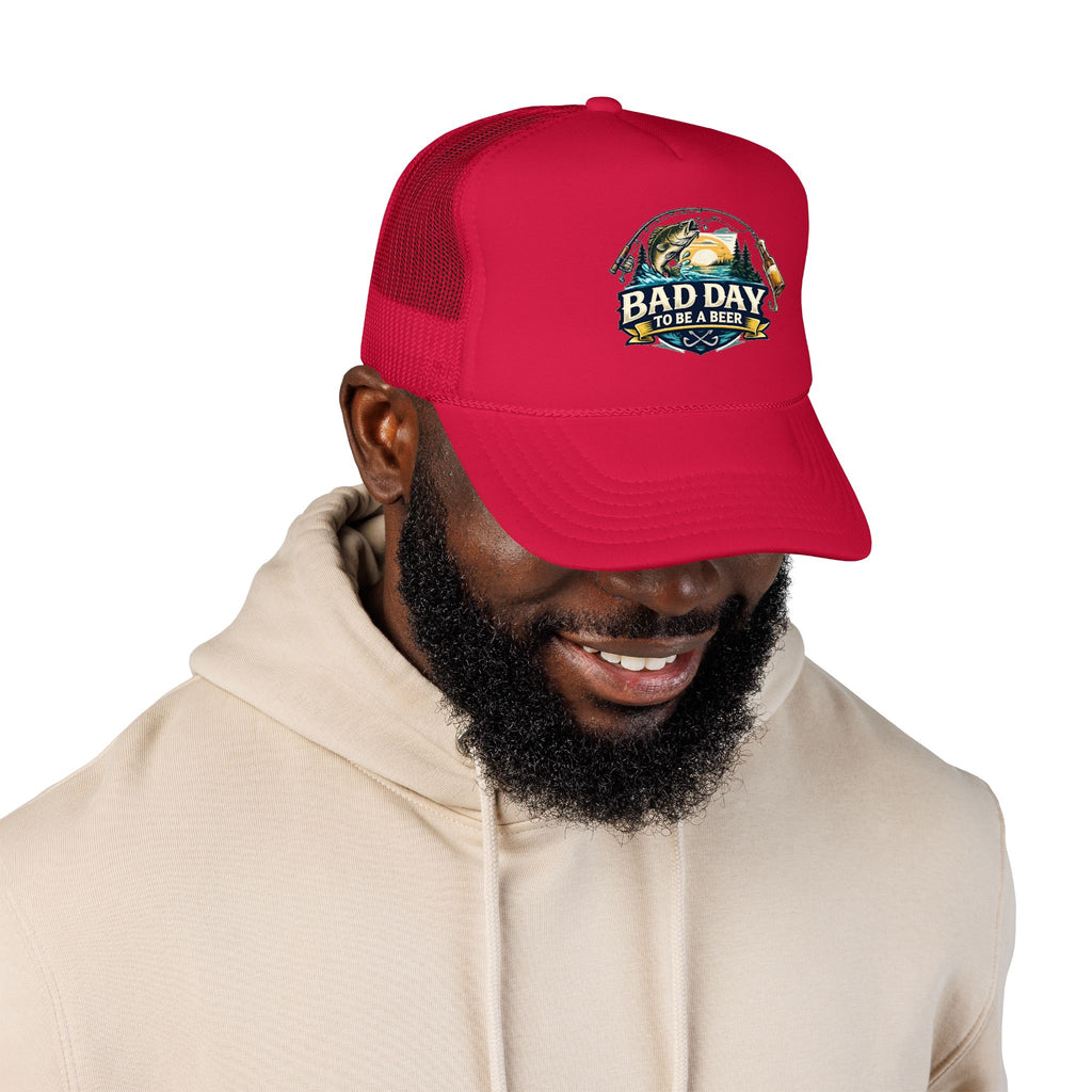 Bad Day To Be A Beer Trucker Hat — Vintage Beer Patch Foam Trucker Cap