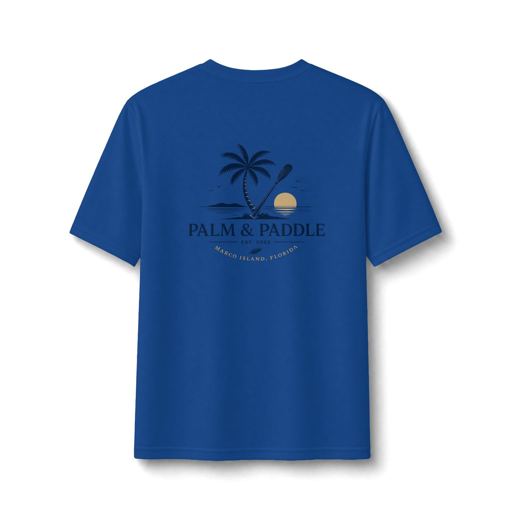 Palm & Paddle Performance Tee — Beach Paddleboard Shirt