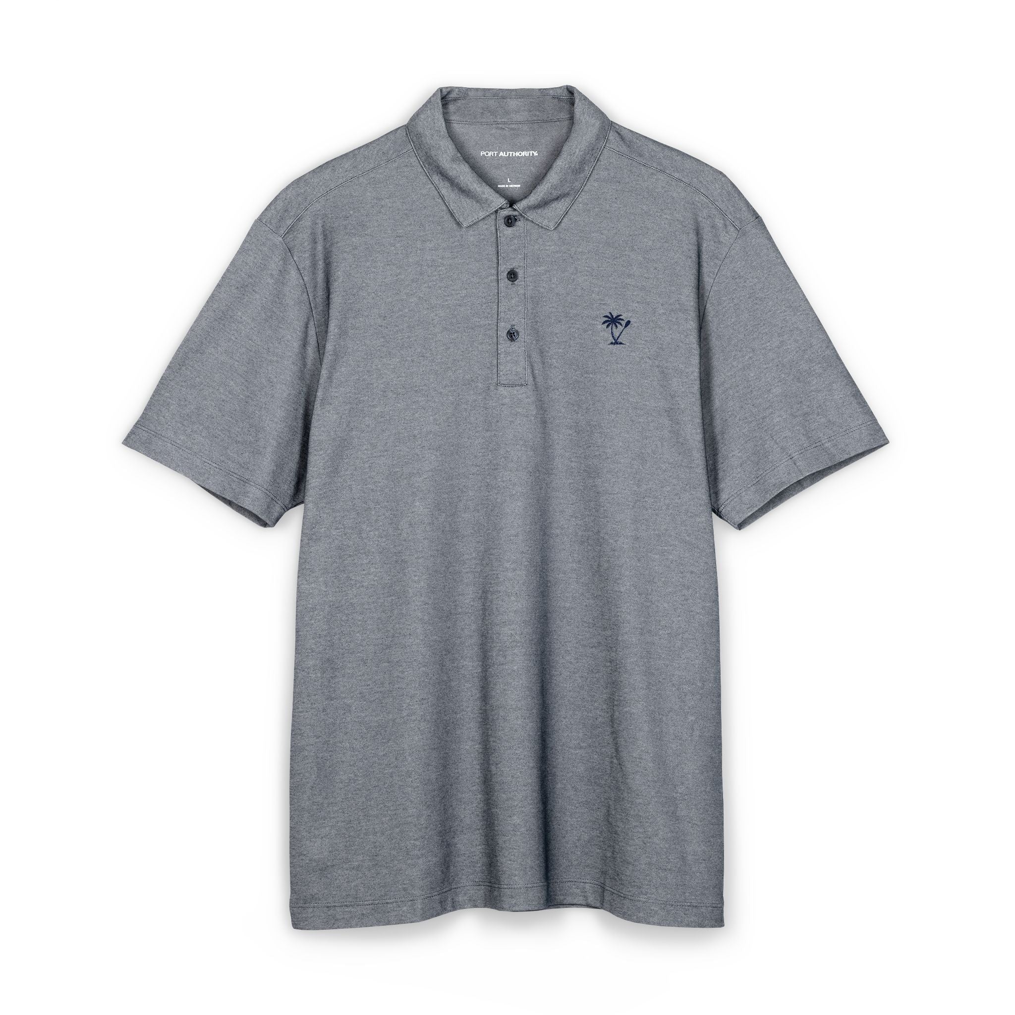 Men's Embroidered Logo Polo Shirt - Fine Pique Blend, Classic Work & Casual
