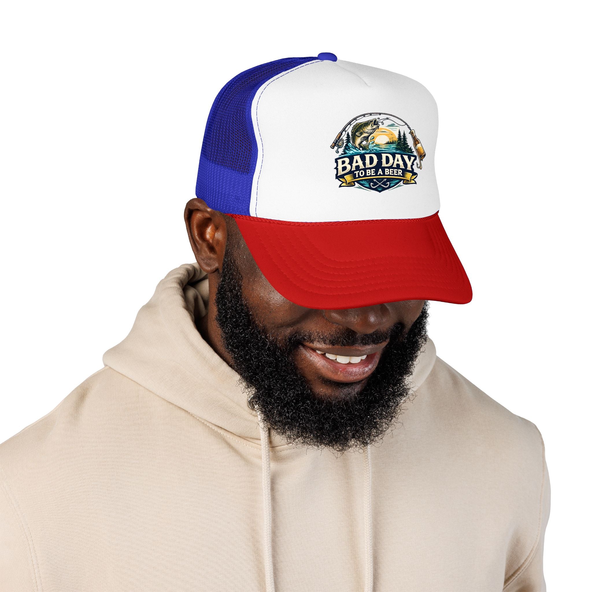 Bad Day To Be A Beer Trucker Hat — Vintage Beer Patch Foam Trucker Cap