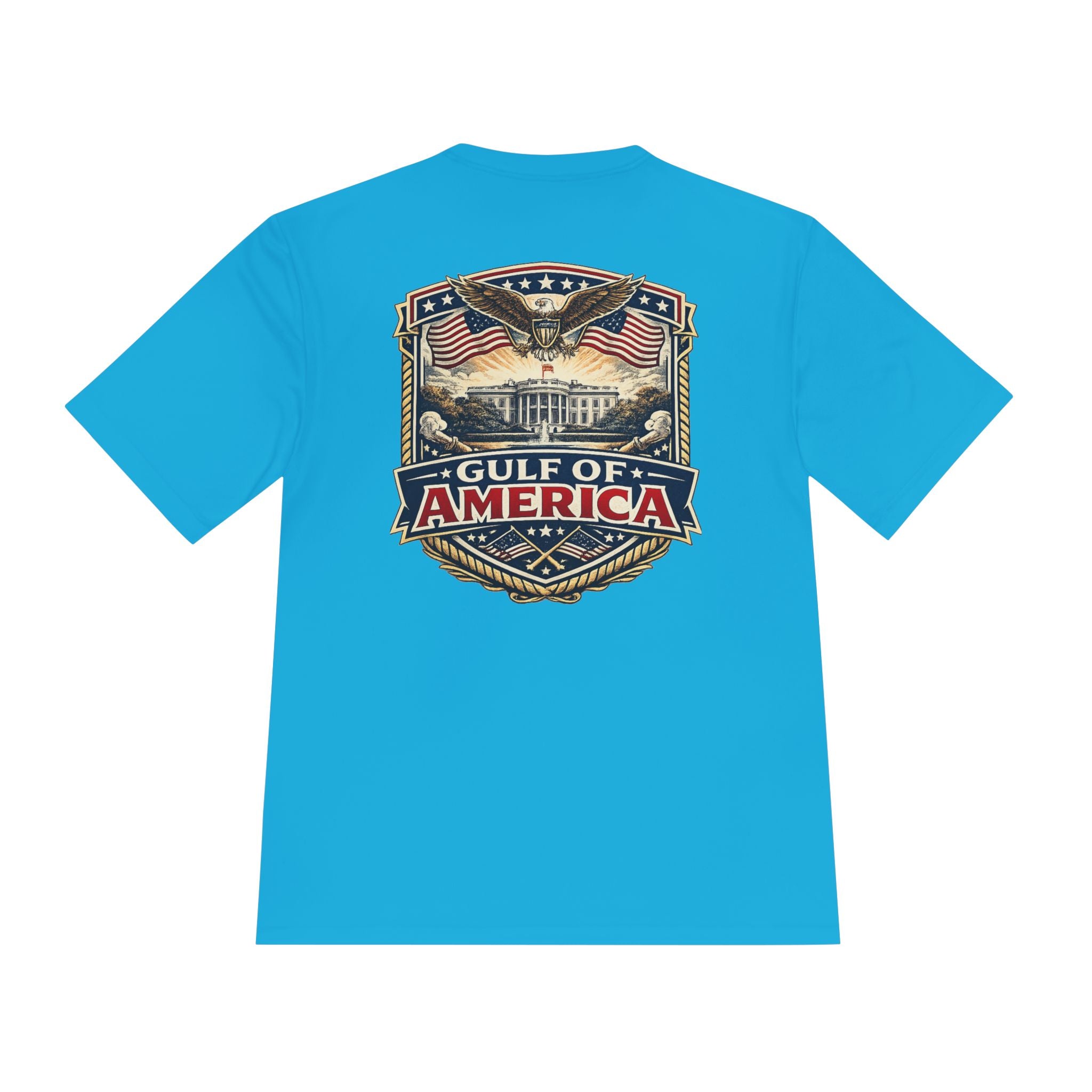 Gulf of America Graphic Tee — Patriotic Eagle & Flags Moisture‑Wicking Shirt