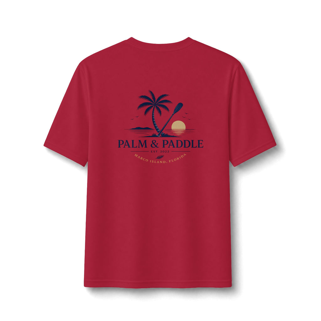 Palm & Paddle Performance Tee — Beach Paddleboard Shirt