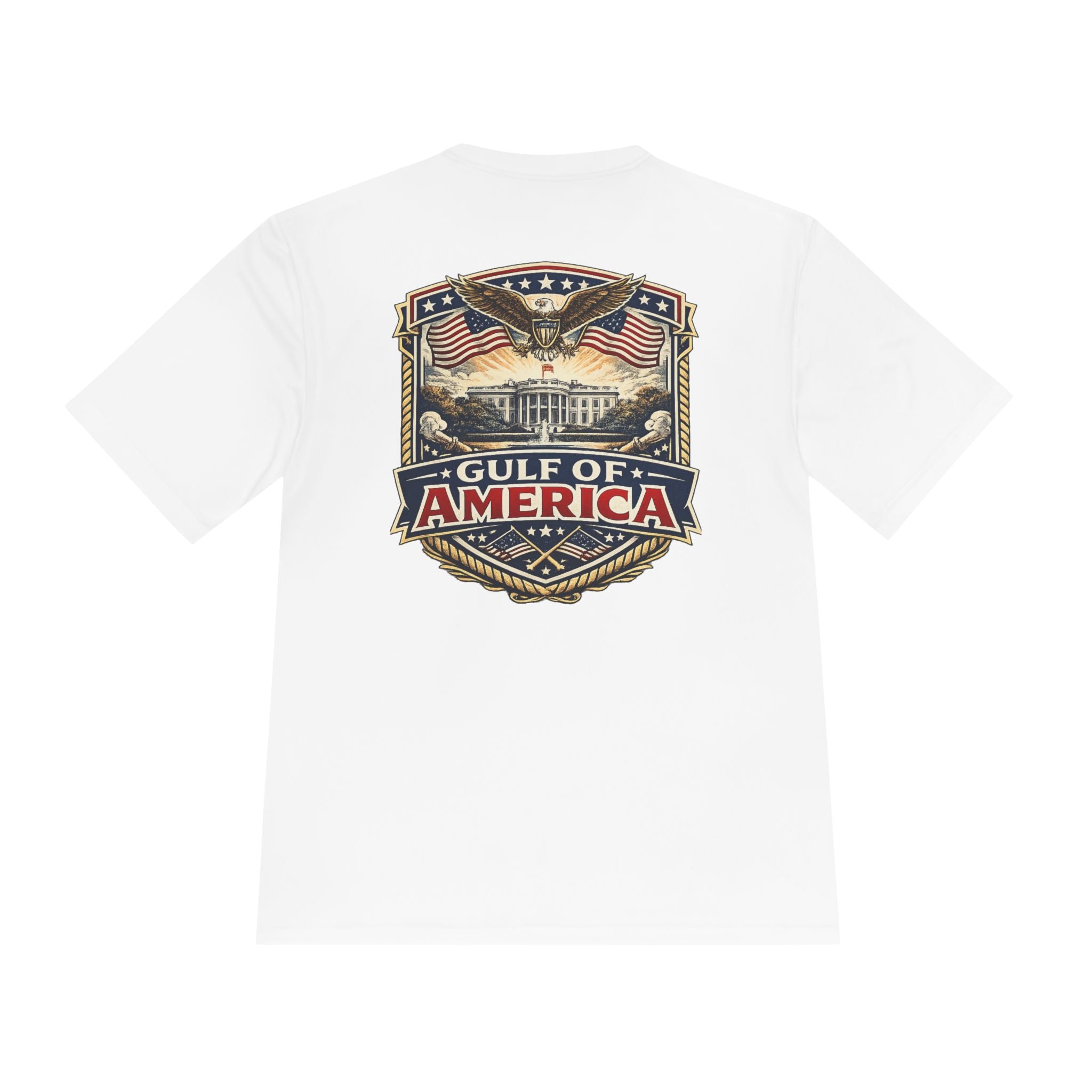 Gulf of America Graphic Tee — Patriotic Eagle & Flags Moisture‑Wicking Shirt