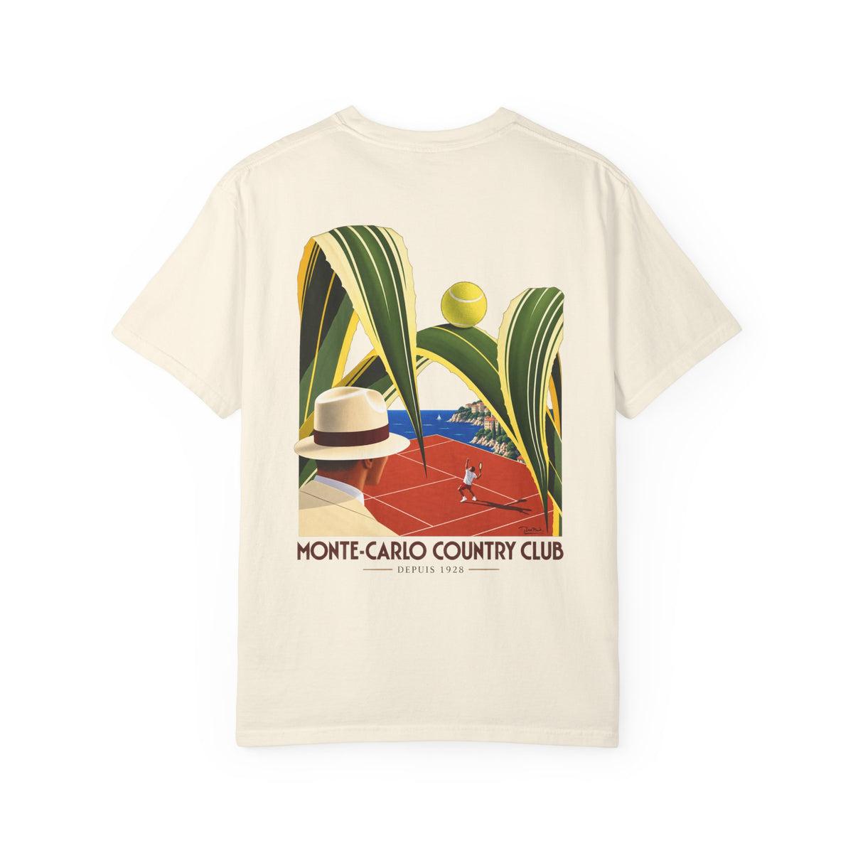 T-Shirt — Monte-Carlo Country Club Vintage Tennis Poster Tee