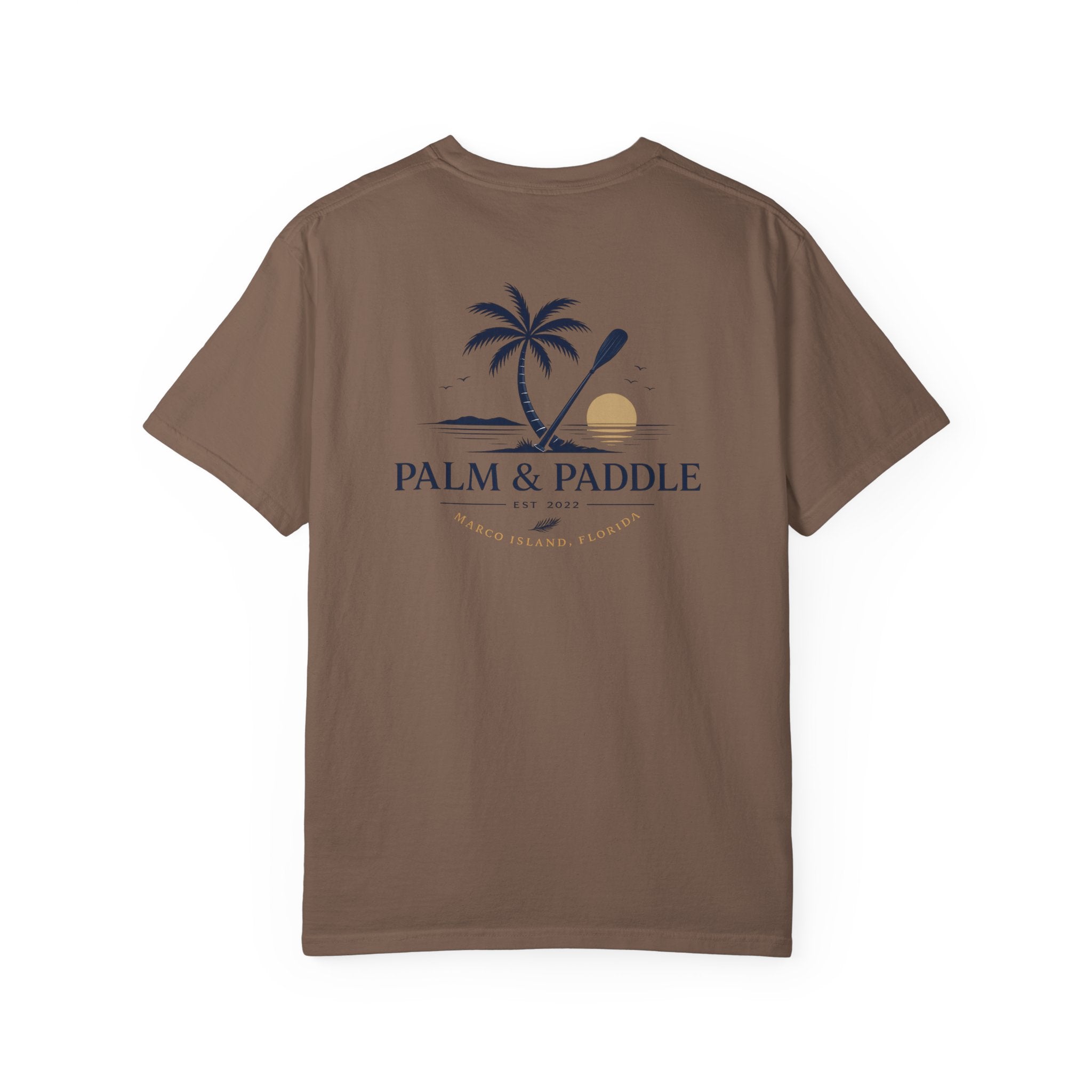 Palm & Paddle logo T-Shirt | Palm tree paddle beach design