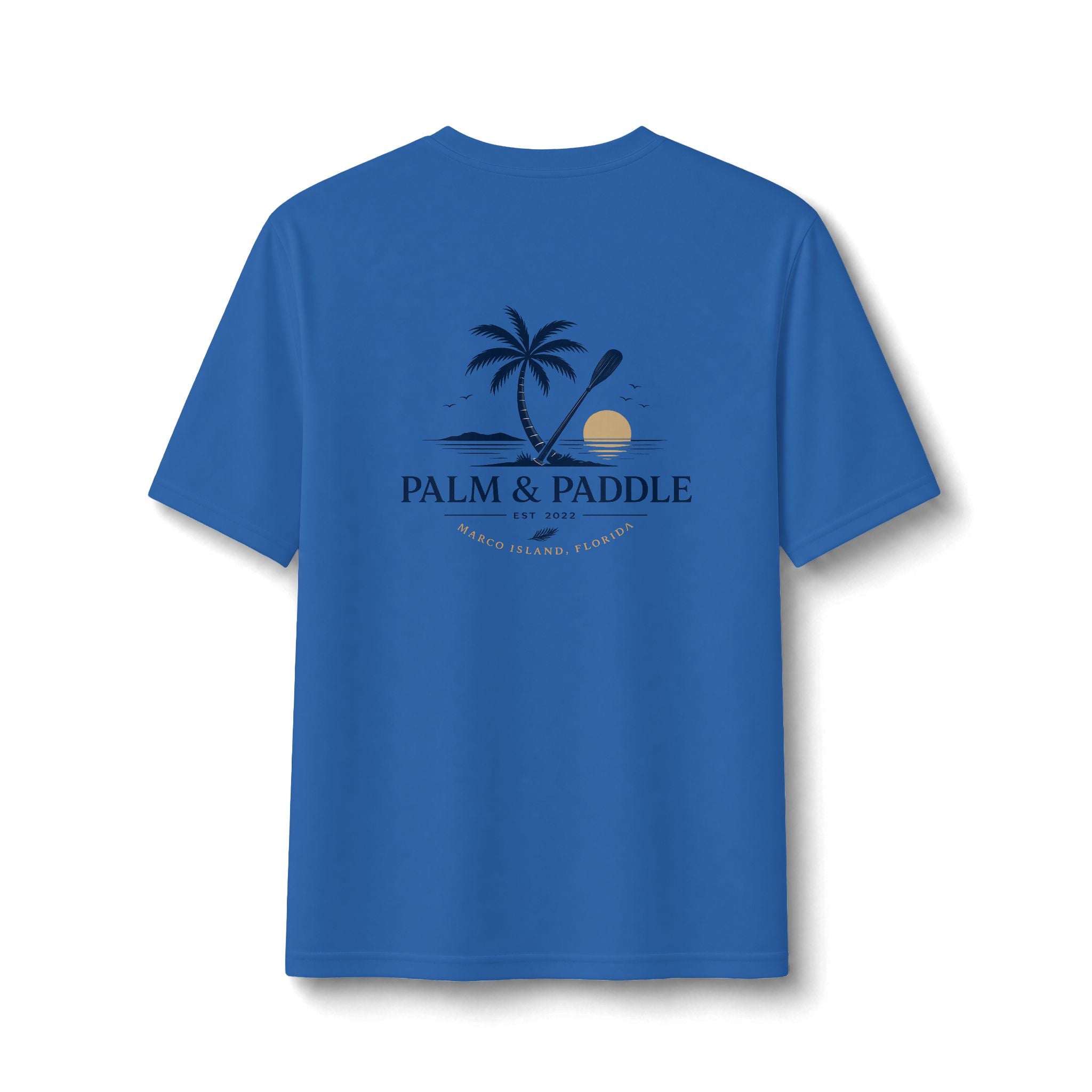 Palm & Paddle Performance Tee — Beach Paddleboard Shirt
