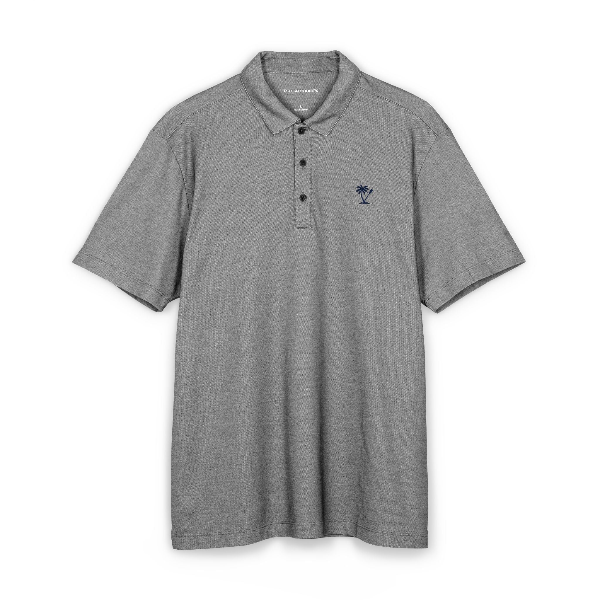 Men's Embroidered Logo Polo Shirt - Fine Pique Blend, Classic Work & Casual