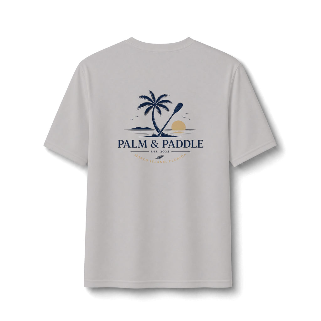 Palm & Paddle Performance Tee — Beach Paddleboard Shirt