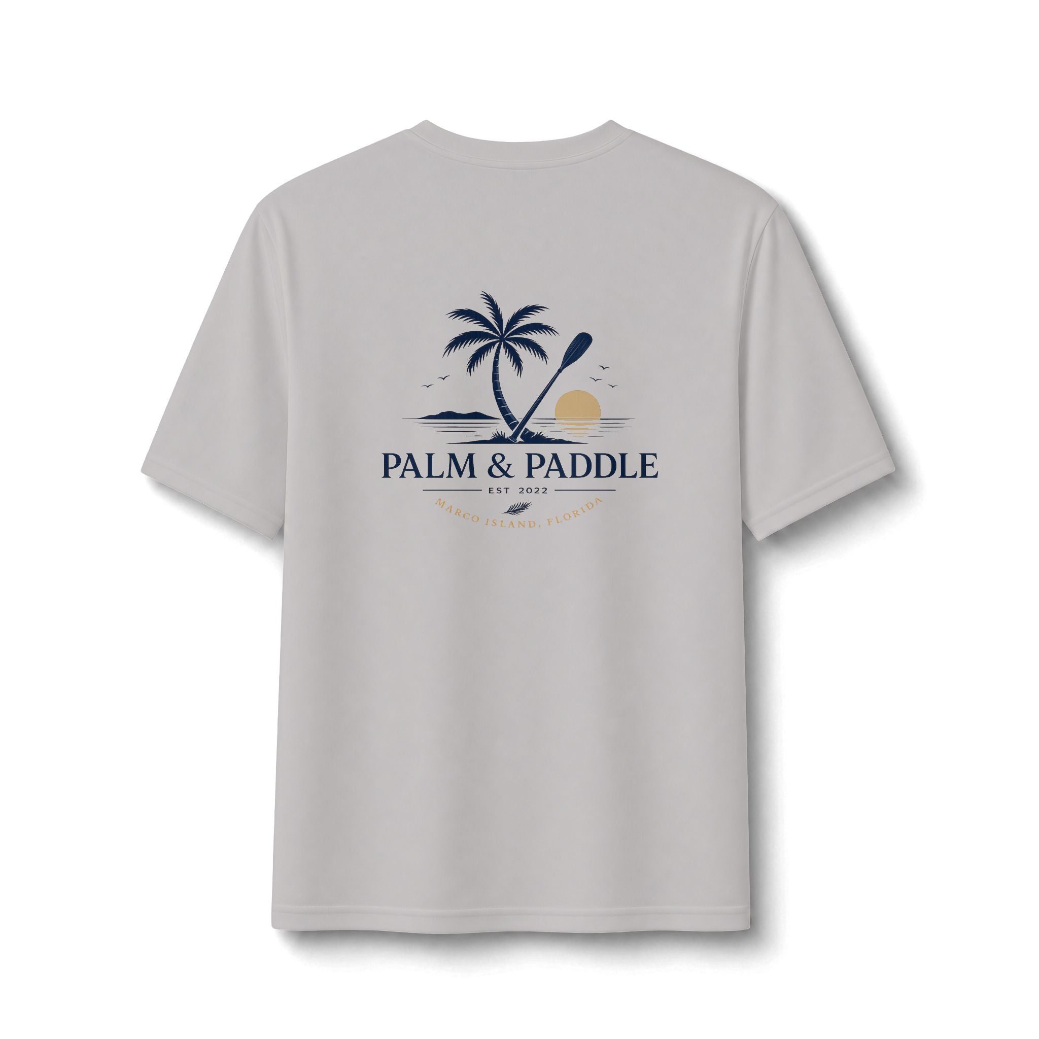 Palm & Paddle Performance Tee — Beach Paddleboard Shirt