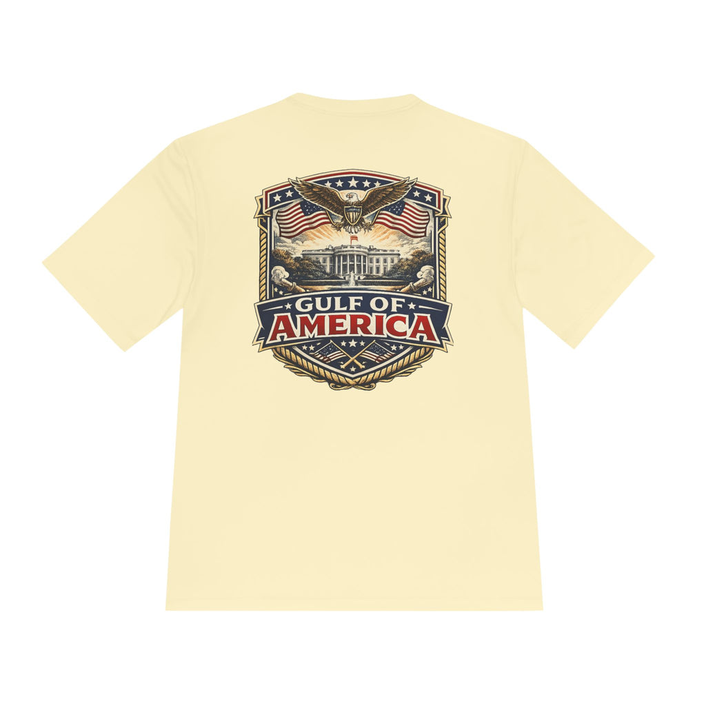 Gulf of America Graphic Tee — Patriotic Eagle & Flags Moisture‑Wicking Shirt