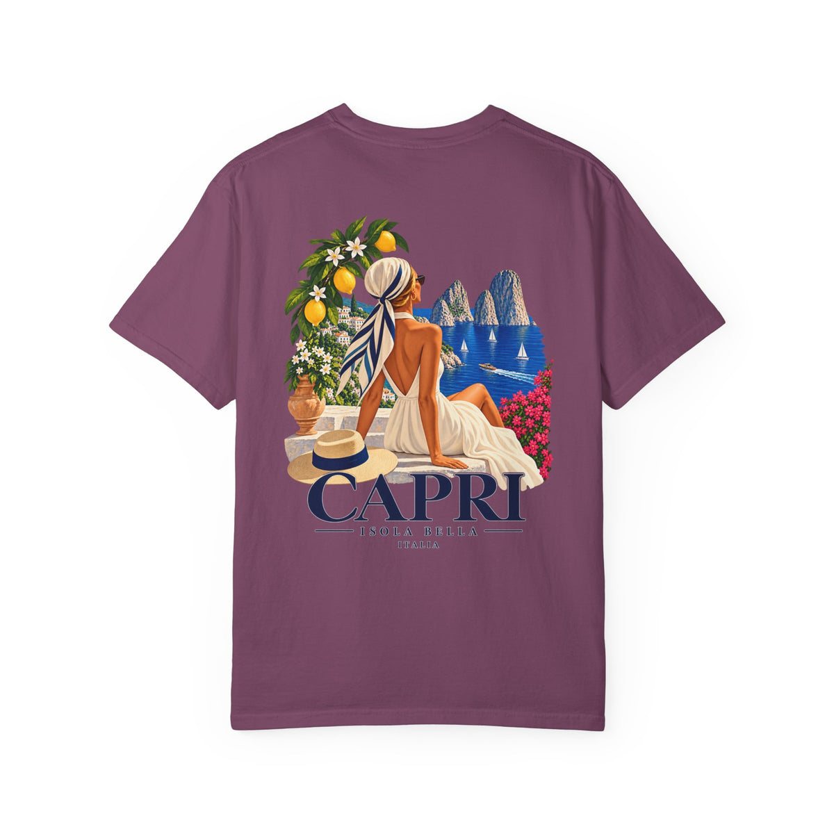 T-Shirt — Capri Vintage Travel Graphic Tee (Capri Isola Bella)