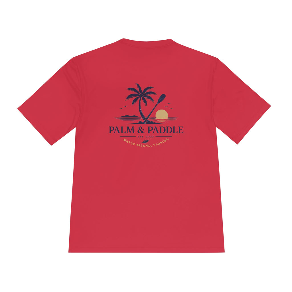 Palm & Paddle Performance Tee — Beach Paddleboard Shirt