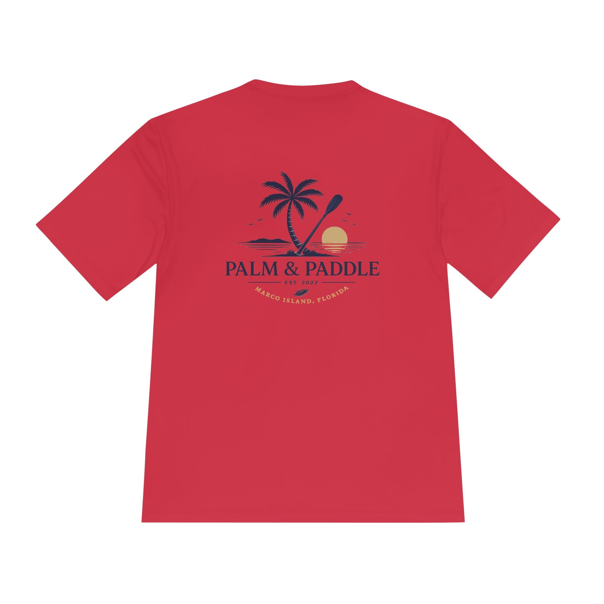 Palm & Paddle Performance Tee — Beach Paddleboard Shirt
