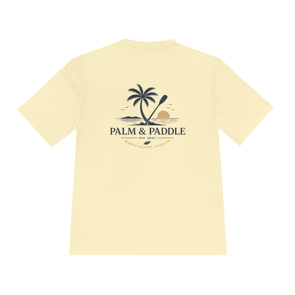 Palm & Paddle Performance Tee — Beach Paddleboard Shirt