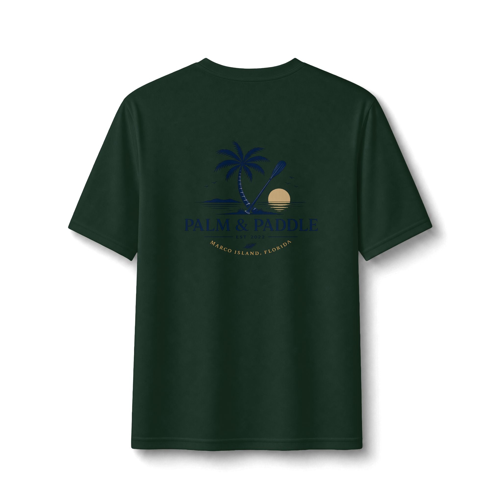 Palm & Paddle Performance Tee — Beach Paddleboard Shirt
