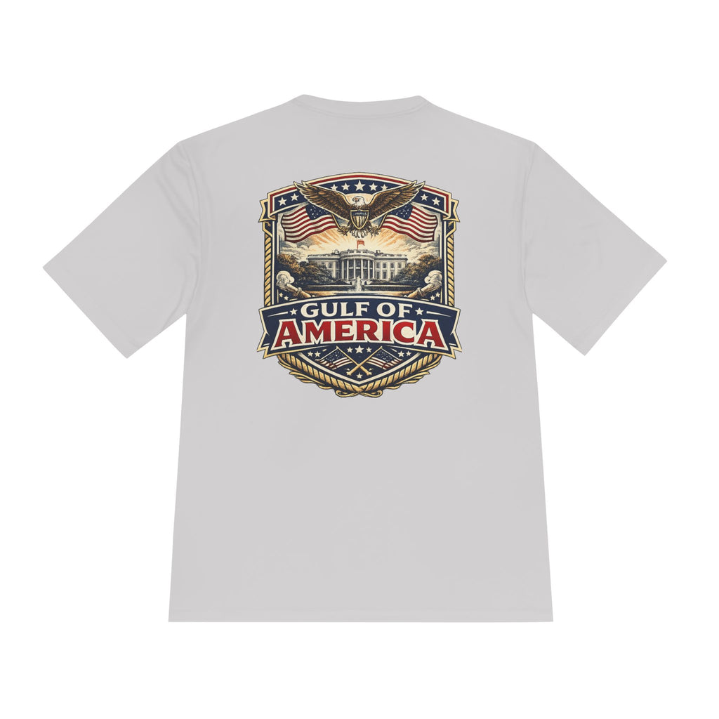 Gulf of America Graphic Tee — Patriotic Eagle & Flags Moisture‑Wicking Shirt