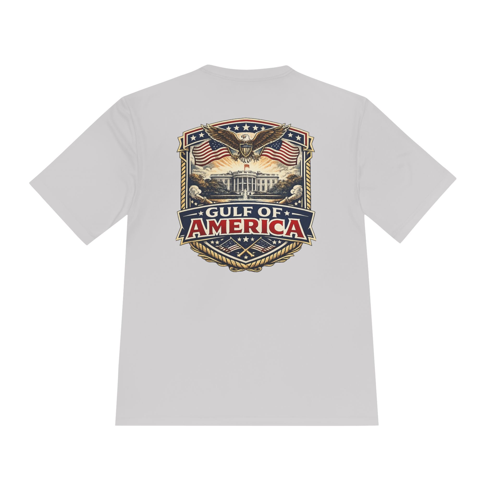 Gulf of America Graphic Tee — Patriotic Eagle & Flags Moisture‑Wicking Shirt