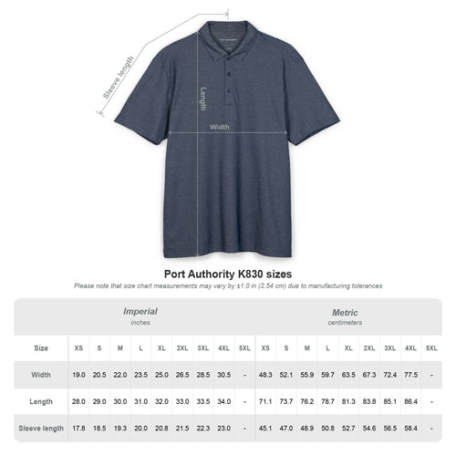 Men's Embroidered Logo Polo Shirt - Fine Pique Blend, Classic Work & Casual