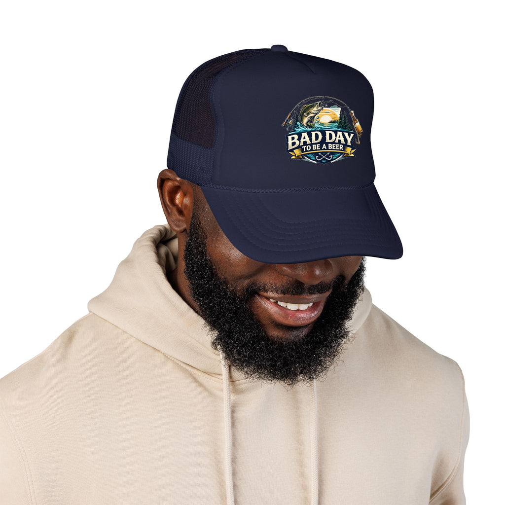 Bad Day To Be A Beer Trucker Hat — Vintage Beer Patch Foam Trucker Cap