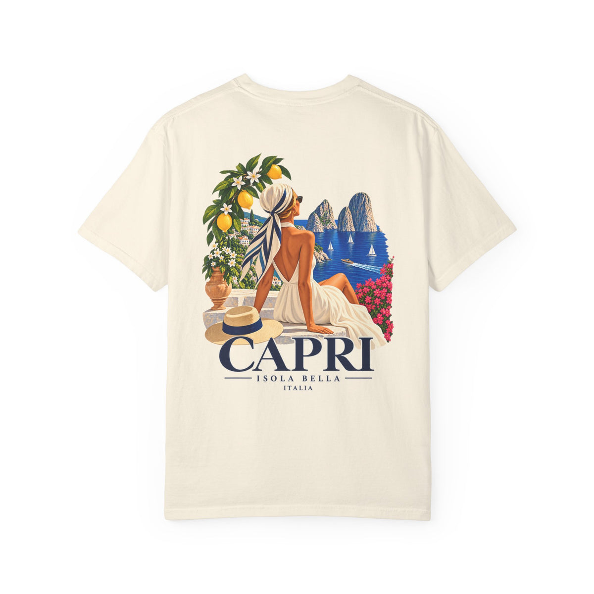 T-Shirt — Capri Vintage Travel Graphic Tee (Capri Isola Bella)