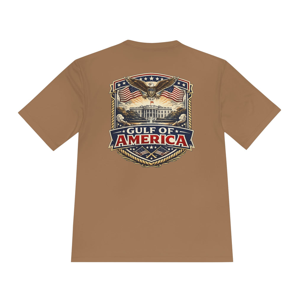 Gulf of America Graphic Tee — Patriotic Eagle & Flags Moisture‑Wicking Shirt