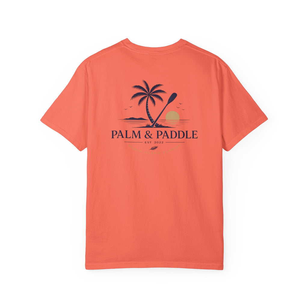 Palm & Paddle logo T-Shirt | Palm tree paddle beach design