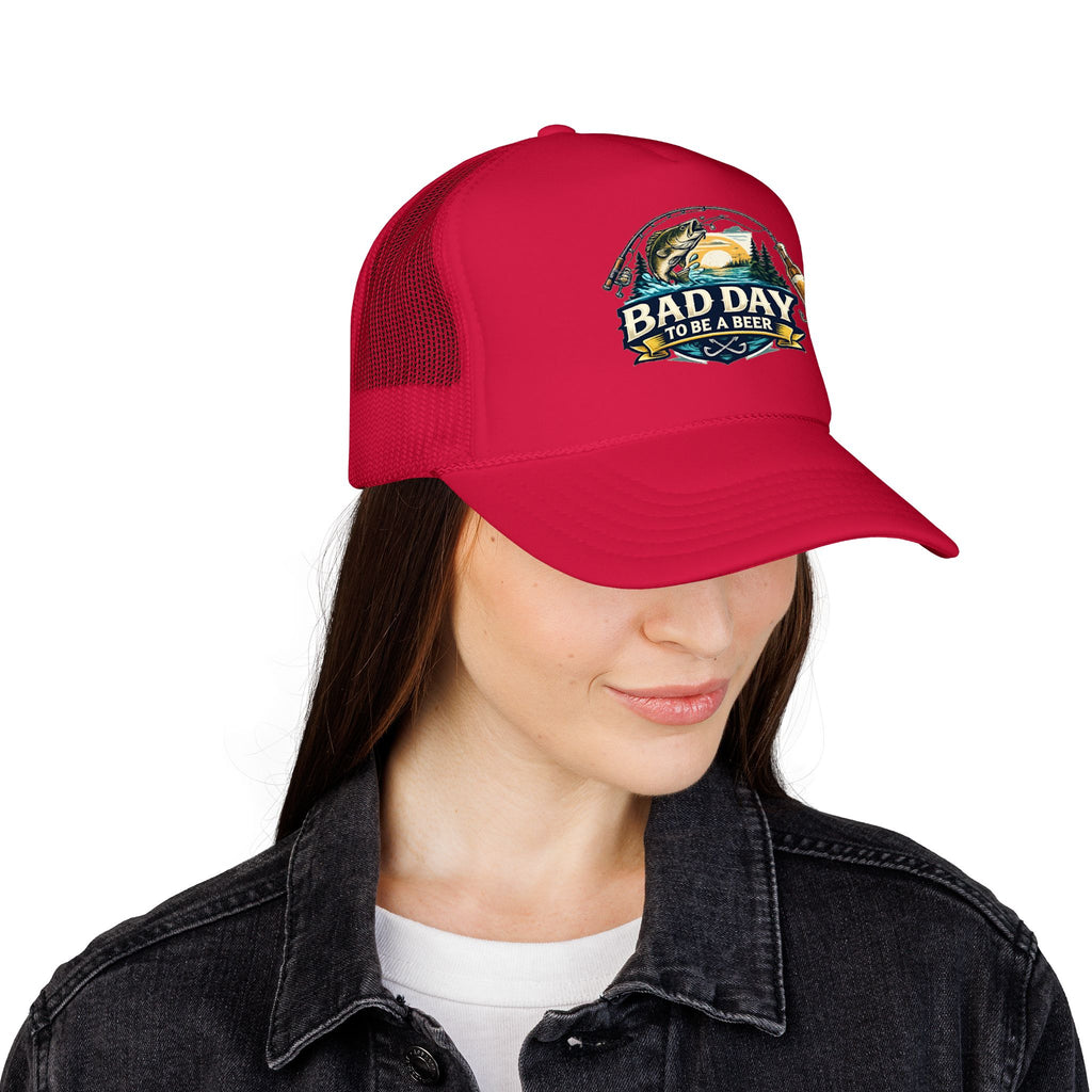 Bad Day To Be A Beer Trucker Hat — Vintage Beer Patch Foam Trucker Cap