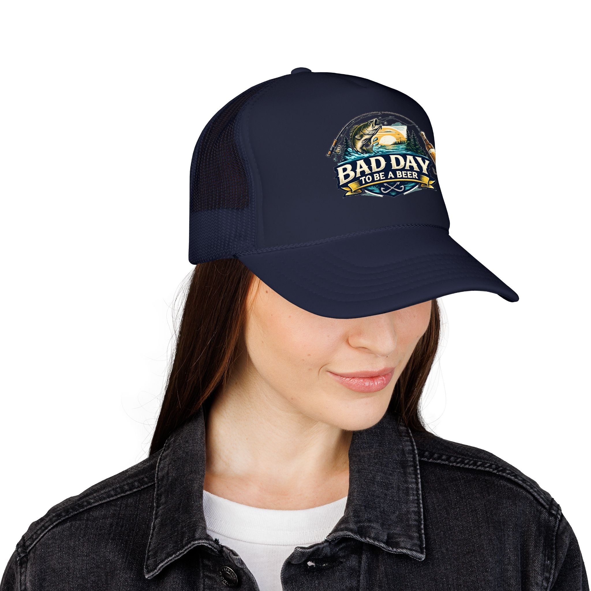 Bad Day To Be A Beer Trucker Hat — Vintage Beer Patch Foam Trucker Cap