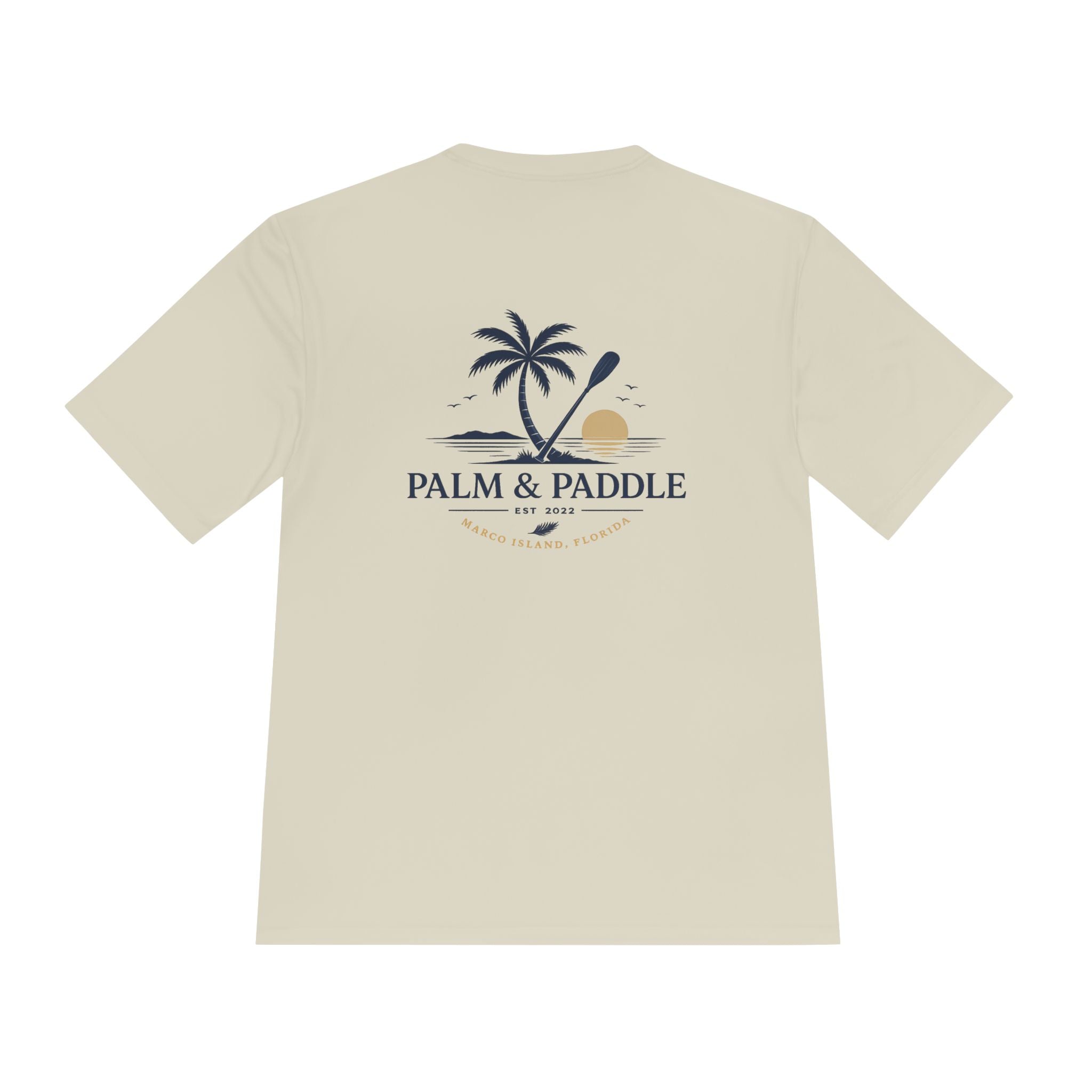 Palm & Paddle Performance Tee — Beach Paddleboard Shirt