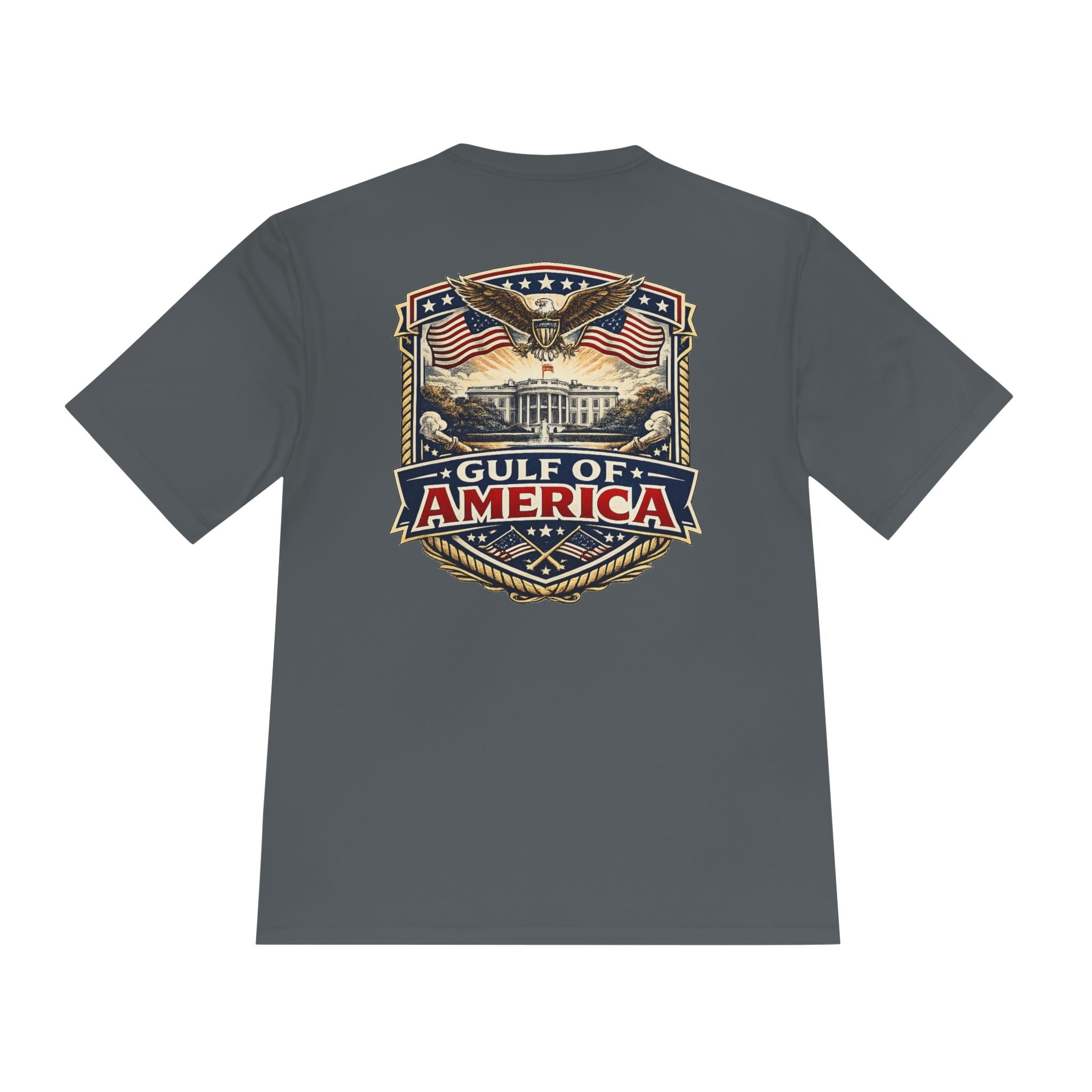 Gulf of America Graphic Tee — Patriotic Eagle & Flags Moisture‑Wicking Shirt