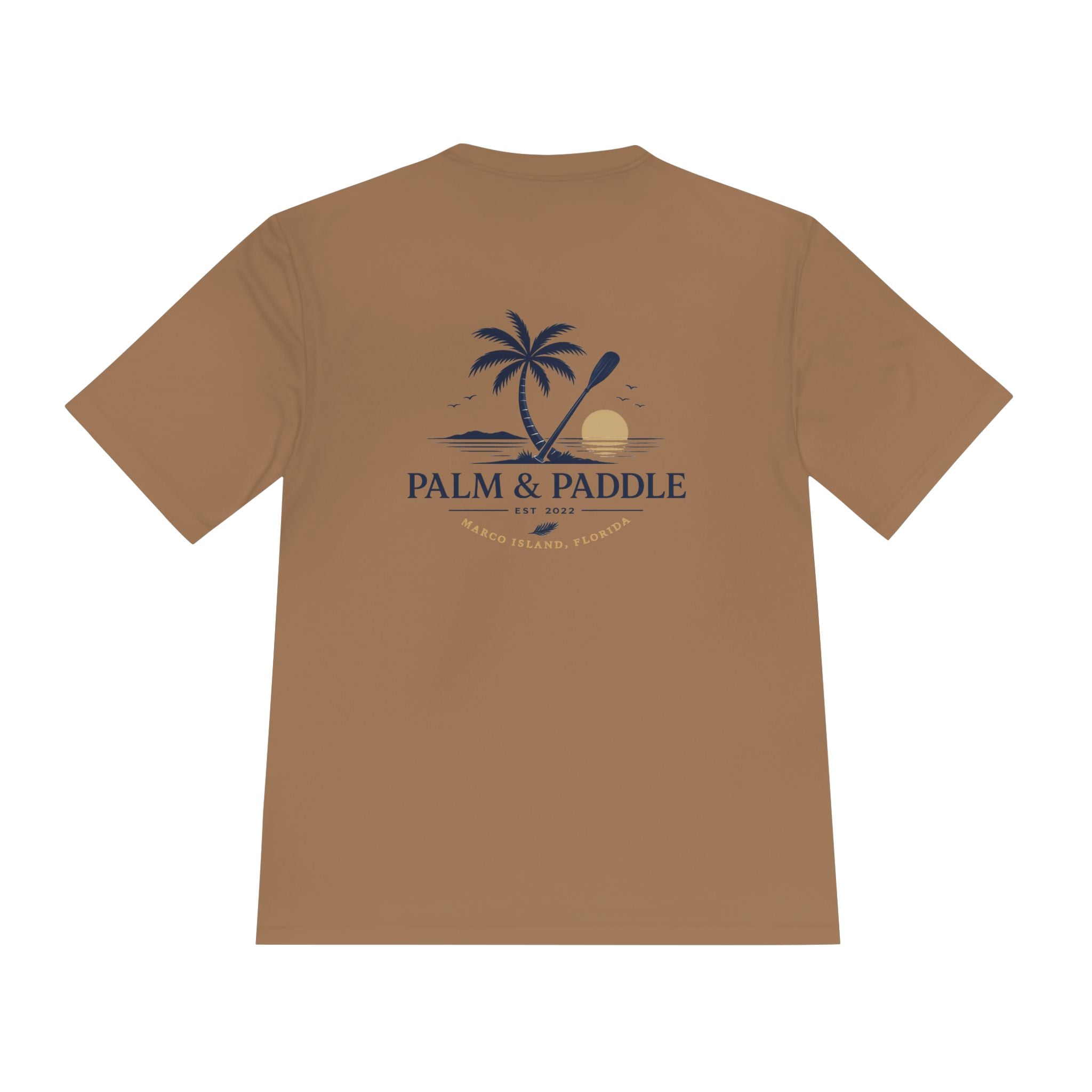 Palm & Paddle Performance Tee — Beach Paddleboard Shirt