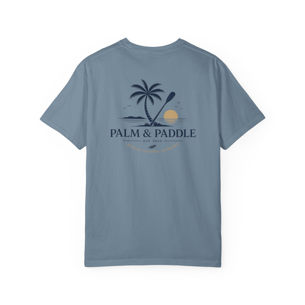 Palm & Paddle logo T-Shirt | Palm tree paddle beach design