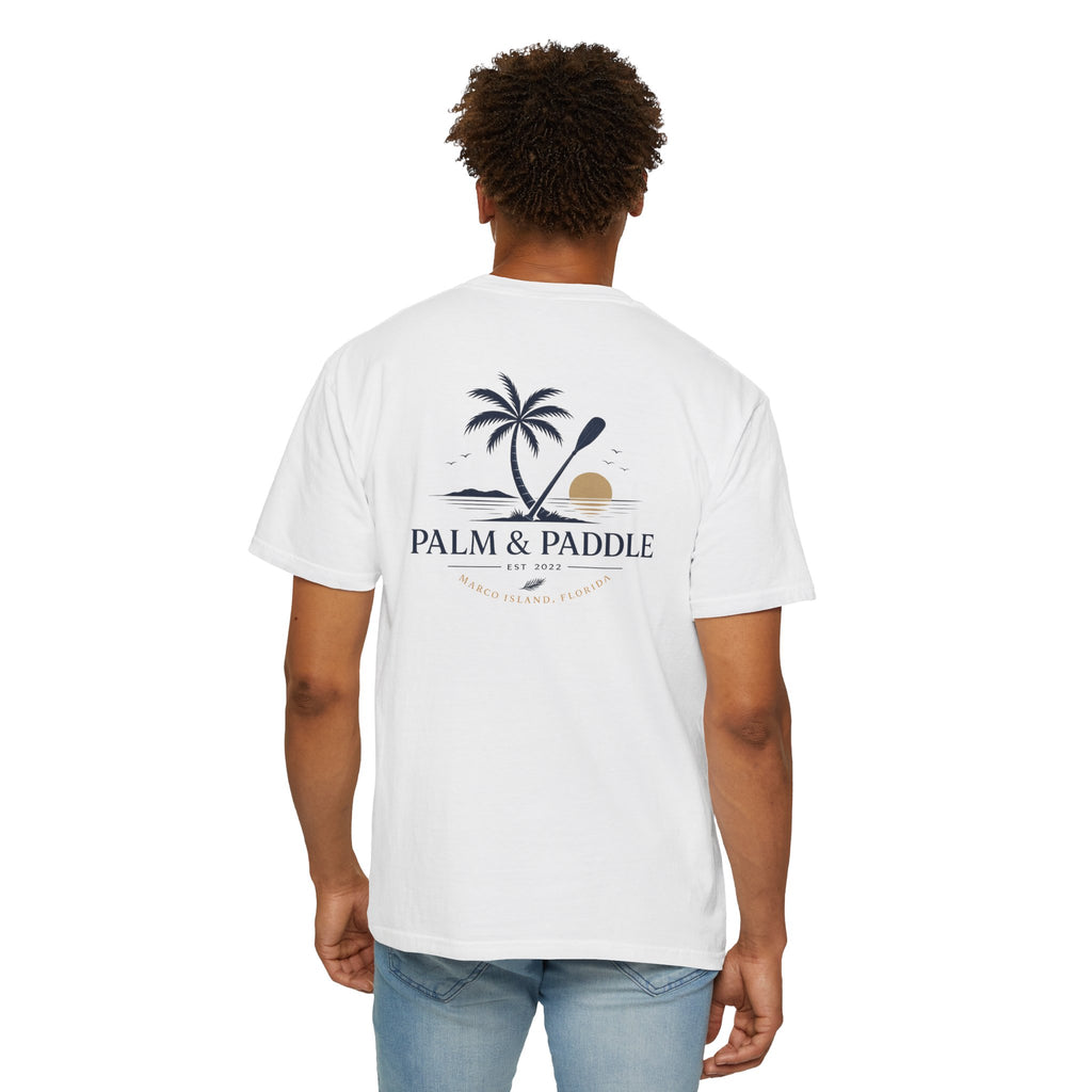 Palm & Paddle logo T-Shirt | Palm tree paddle beach design