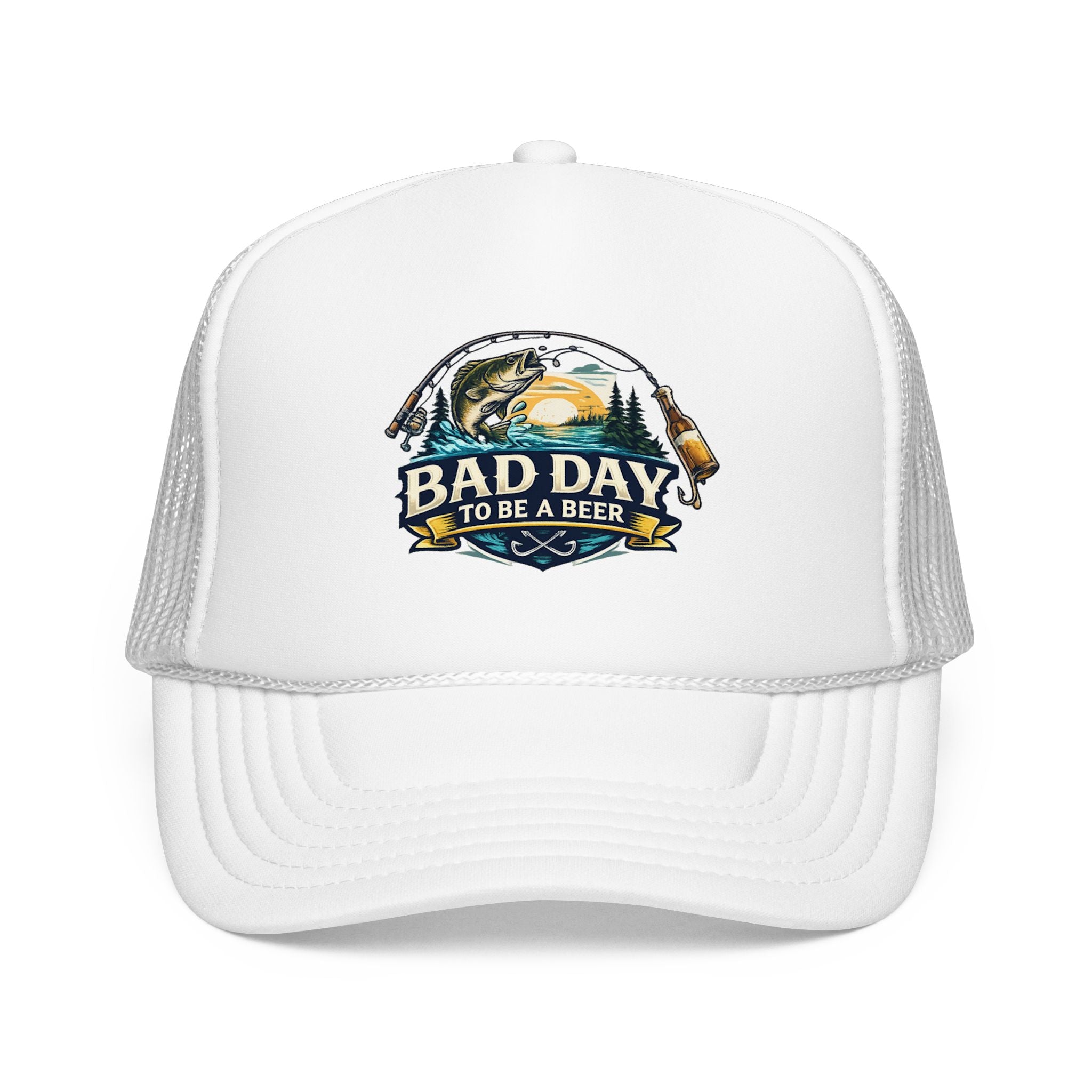 Bad Day To Be A Beer Trucker Hat — Vintage Beer Patch Foam Trucker Cap