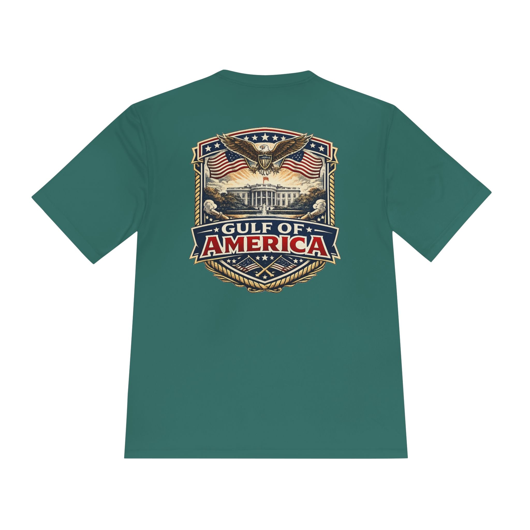 Gulf of America Graphic Tee — Patriotic Eagle & Flags Moisture‑Wicking Shirt