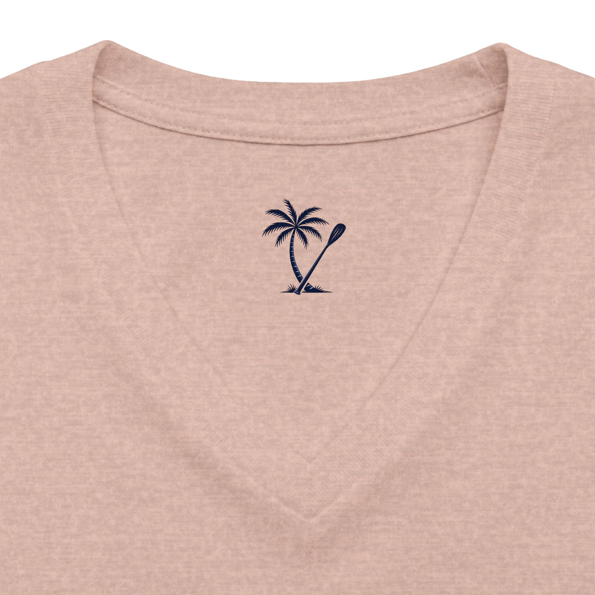 Women's V-Neck Tee — Marco Island Palm & Paddle Graphic