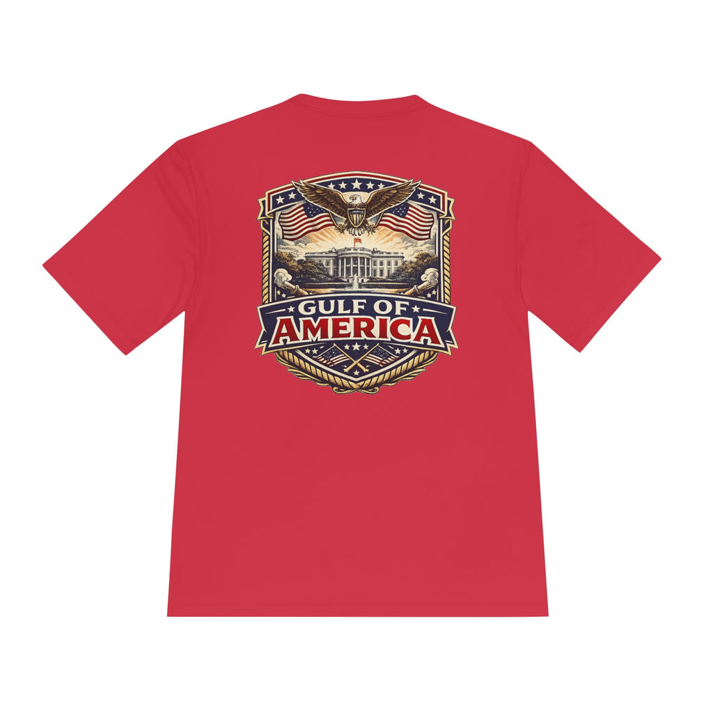 Gulf of America Graphic Tee — Patriotic Eagle & Flags Moisture‑Wicking Shirt