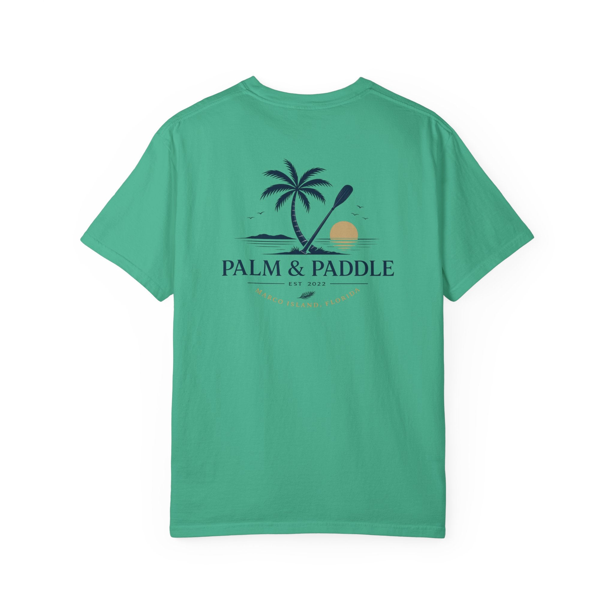 Palm & Paddle logo T-Shirt | Palm tree paddle beach design