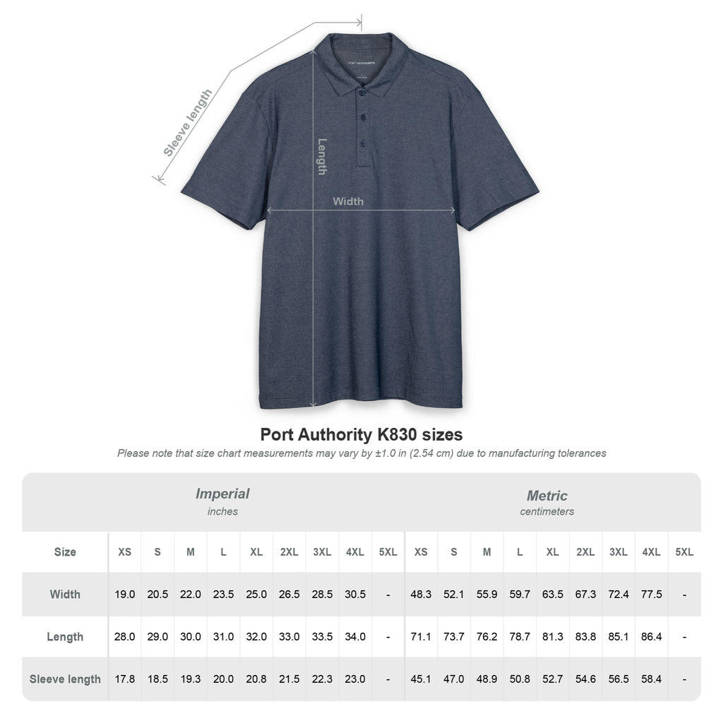Men's Embroidered Logo Polo Shirt - Fine Pique Blend, Classic Work & Casual