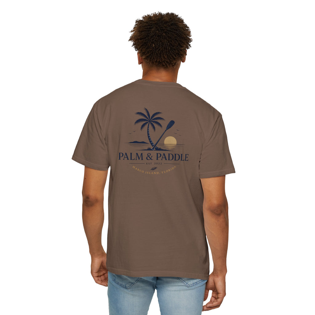 Palm & Paddle logo T-Shirt | Palm tree paddle beach design